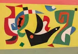 Rudolf Pointner, Piraten, 1953, oil on panel; framed