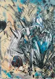 Gebrauchte Herzen by Christian Ludwig Attersee, 1987, mixed media on paper; framed, sold Dec 2018