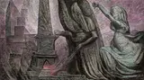 Ernst Fuchs, Sodom, 1996, pastel and charcoal on embossed paper on canvas; framed