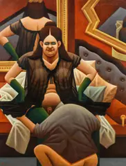 Hump Dump by Wolfgang Herzig, oil on canvas; framed, sold Dec 2018