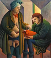 Wolfgang Herzig, Mansarde, oil on canvas; framed