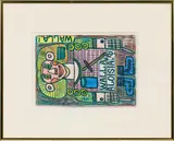 August Walla, Aloisia, 1999, mixed media on paper; framed