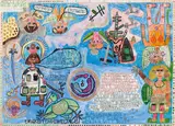 August Walla, Untitled, 1990, mixed media on paper; framed