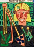August Walla, August Selbstmord, 1989, acrylic and mixed media on canvas; unframed