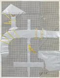 Bruno Gironcoli, Der Flugkapitän, mixed media, collage on paper; unframed