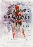 Kalenderblatt (Oktober) by Hans Staudacher, mixed media on paper; unframed, sold Dec 2018