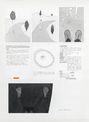 Werner Reiterer, No way (7 Papierarbeiten auf grundiertem Grund), 2004, mixed media on paper; unframed