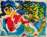 Otto Muehl, Erotic scene, 1984, India ink, watercolour on paper; framed