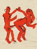 Otto Muehl, o.T, 1984, mixed media on paper; framed