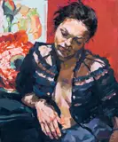 Ingrid Brandstetter, Anna Purpurrot (from the series: Zwischenwelten), 2016, oil on canvas; unframed