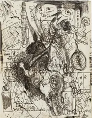 Alfred Czerny, Untitled, 1963, mixed media on paper; framed