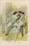 Erotic representation of Peter Fendi, from the Pseudologica series by Arnulf Rainer, mixed media on rolled print on paper; framed, offered Dec 2018