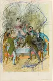 Erotic representation of Peter Fendi, from the Pseudologica series by Arnulf Rainer, mixed media on rolled print on paper; framed, offered Dec 2018