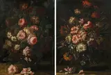 Margherita Caffi, Still lifes with flowers (counterparts), oil on canvas
