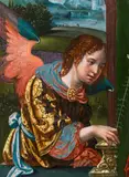 Pieter Coecke van Aelst, The Archangel Gabriel, oil on panel