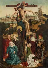 Seeschwaben & Allgäu, The deposition with a townscape (probably Lindau), c. 1470/80, oil on panel