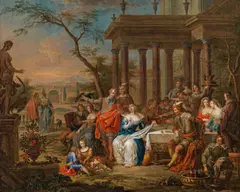 Franz Christoph Janneck, Noble society in a park, c. 1735/40, oil on canvas