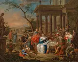 Franz Christoph Janneck, Noble society in a park, c. 1735/40, oil on canvas