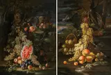Giovanni Battista Ruoppolo, Still lifes with fruits (counterparts), oil on canvas