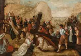 Christ carrying the cross by Frans Francken the Younger, oil on panel, offered Oct 2018