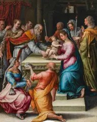 The circumcision of Jesus by Taddeo Zuccari, c. 1555, oil on copper, sold Oct 2018