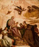 The mystical marriage of Saint Catherine by called Paolo Veronese Paolo Caliari, oil on alabaster, offered Oct 2018