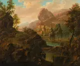 Southern river landscape with antique ruins by called il Orizzonte Jan Frans van Bloemen, oil on canvas, sold Oct 2018