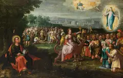 Maerten de Vos, The apocalyptic woman and the seven-headed dragon (The Apocalypse), oil on panel