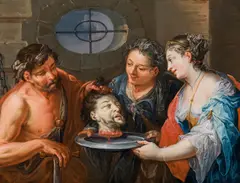 Salome receives the head of John the Baptist by Johann Georg Platzer, oil on copper, sold Oct 2018