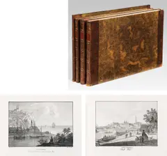 Adolph Kunike, Zwey hundert vier und sechzig Donau-Ansichten nach dem Laufe des Donaustromes von seinem Ursprunge bis zu seinem Ausflusse in das schwarze Meer …, 1 text volume and 3 plate volumes, Vienna, Leopold Grund, 1823-1826