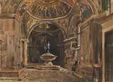 Rudolf von Alt, Inside view of the baptistry of San Marco in Venice
