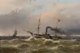 Andreas Schelfhout, Sailing ships on the high seas