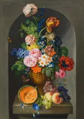 Franz Xaver Petter, Flower still life with fruits and butterflies, 1812, oil on canvas