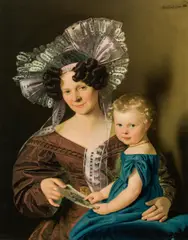 Anton Einsle, Mother and child, 1830, oil on canvas