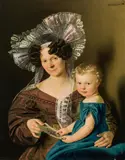 Anton Einsle, Mother and child, 1830, oil on canvas