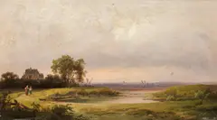 Ignaz Raffalt, Autumn landscape at the Danube, 1854, oil on panel