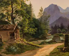 Carl Geyling, The Reiter Alpe of the Berchtesgaden Alps, oil on canvas