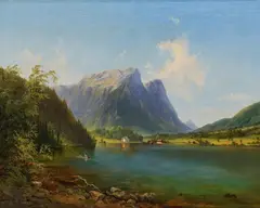 Wilhelm Steinfeld, Burgau at Attersee, 1846, oil on canvas