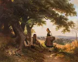 Carl Schlesinger, Resting reapers, 1863, oil on canvas