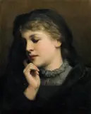 Gabriel von Max, Portrait of a girl, oil on canvas