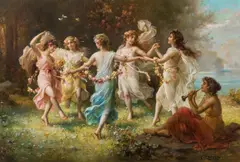 Hans Zatzka, Fairy dance, oil on canvas