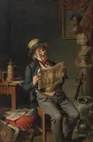 Hermann Armin Kern, The connaisseur, oil on panel