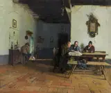 Josef Kinzel, Rural inn, 1918, oil on canvas