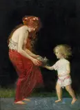 Eduard Veith, The bird's nest, oil on canvas