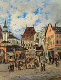 Theodor von Hörmann, Upper town square in Hall in Tyrol II