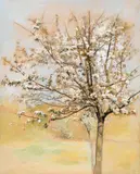 Marie Egner, Blooming tree, gouache on cardboard