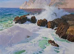 Paul von Spaun, Coast near Capri, 1926, oil on canvas