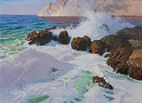 Paul von Spaun, Coast near Capri, 1926, oil on canvas