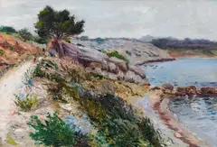 Lea von Littrow, Island landscape, c. 1900, oil on canvas