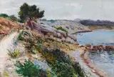 Lea von Littrow, Island landscape, c. 1900, oil on canvas